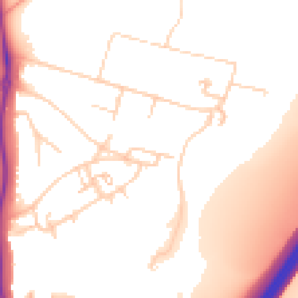 Daytime road noise heatmap for GU1 1FR