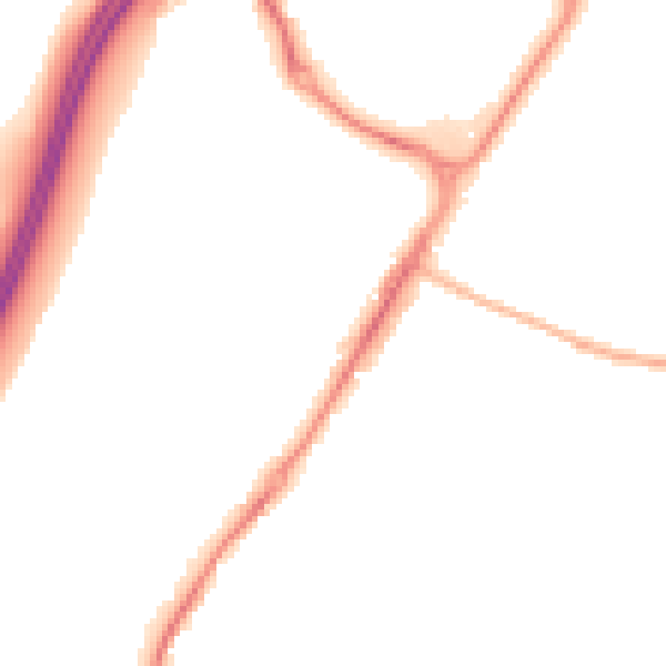 Night-time road noise heatmap for GU1 1FY