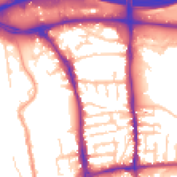 Daytime road noise heatmap for GU1 1HF