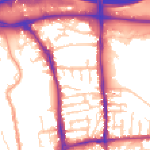 Daytime road noise heatmap for GU1 1HG