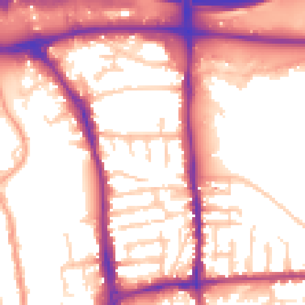 Daytime road noise heatmap for GU1 1HJ