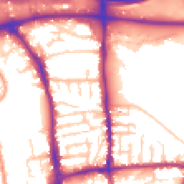 Daytime road noise heatmap for GU1 1HL