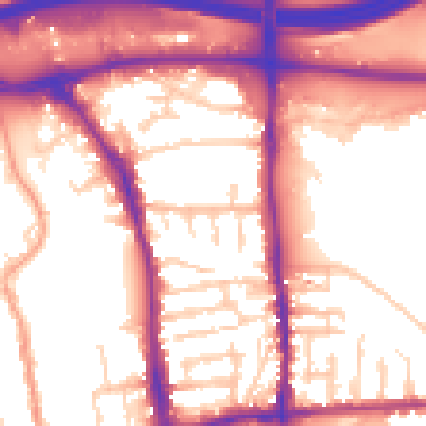 Daytime road noise heatmap for GU1 1HQ