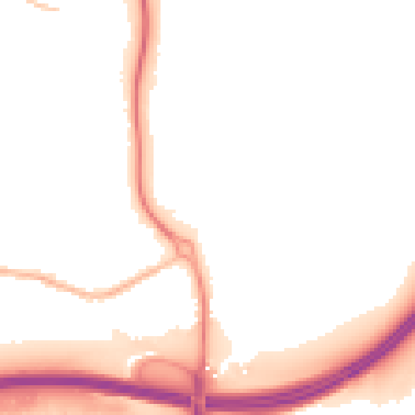 Night-time road noise heatmap for GU1 1QQ