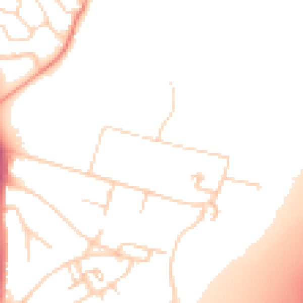 Daytime road noise heatmap for GU1 1RR
