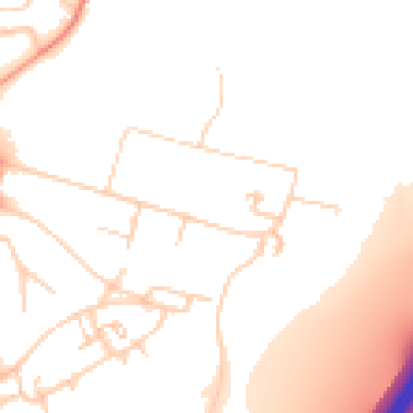 Daytime road noise heatmap for GU1 1RU