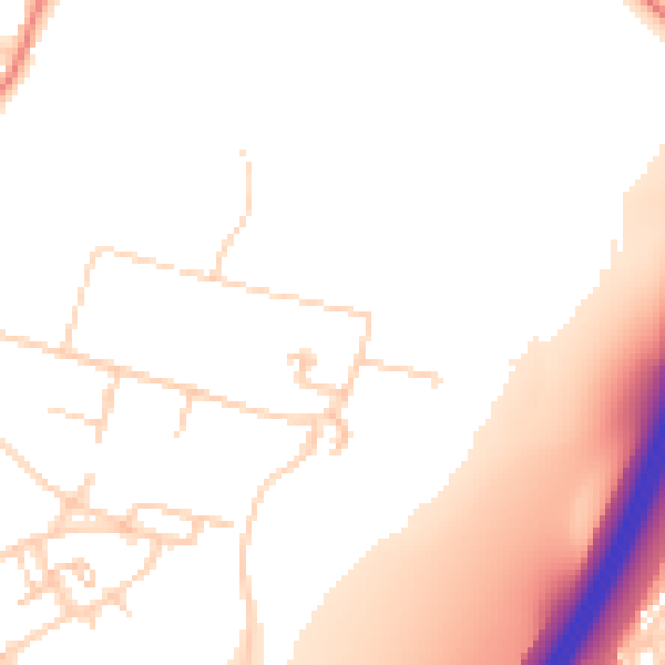 Daytime road noise heatmap for GU1 1SF