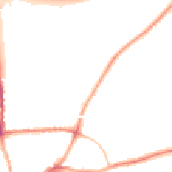 Night-time road noise heatmap for GU1 1SL