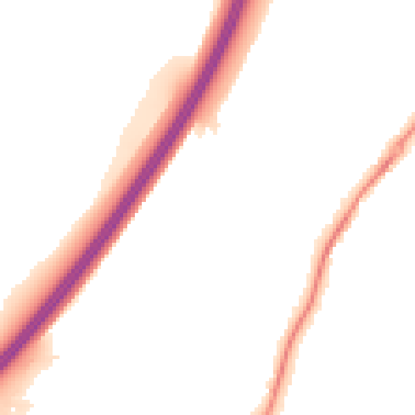 Night-time road noise heatmap for GU1 1XA
