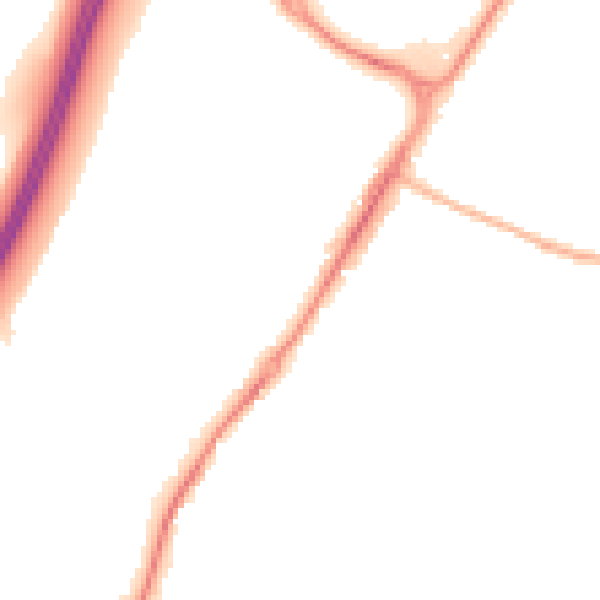 Night-time road noise heatmap for GU1 1YZ