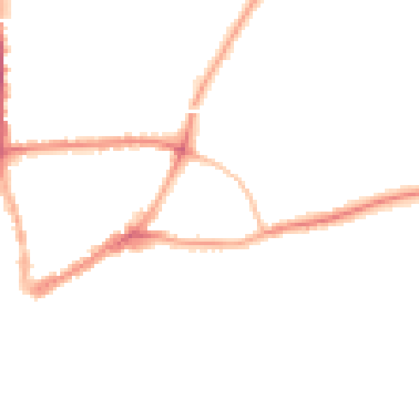 Night-time road noise heatmap for GU1 2AS