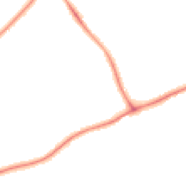 Night-time road noise heatmap for GU1 2JN
