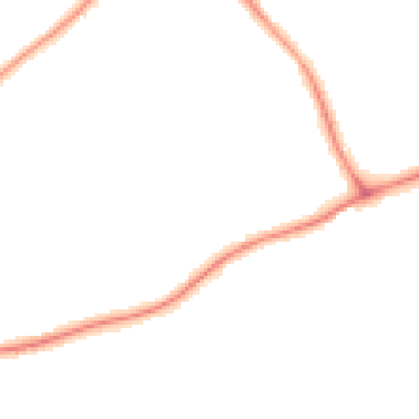 Night-time road noise heatmap for GU1 2JQ