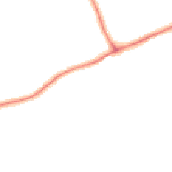 Night-time road noise heatmap for GU1 2LA
