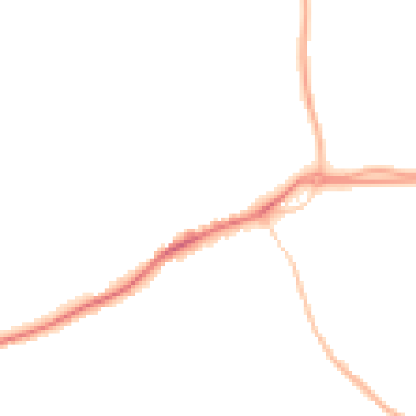 Night-time road noise heatmap for GU1 2RD