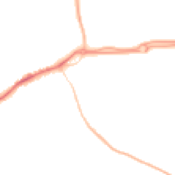 Night-time road noise heatmap for GU1 2XP