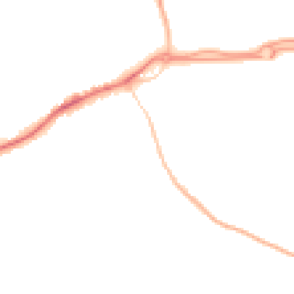Night-time road noise heatmap for GU1 2XR
