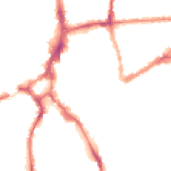 Night-time road noise heatmap for GU1 4AE