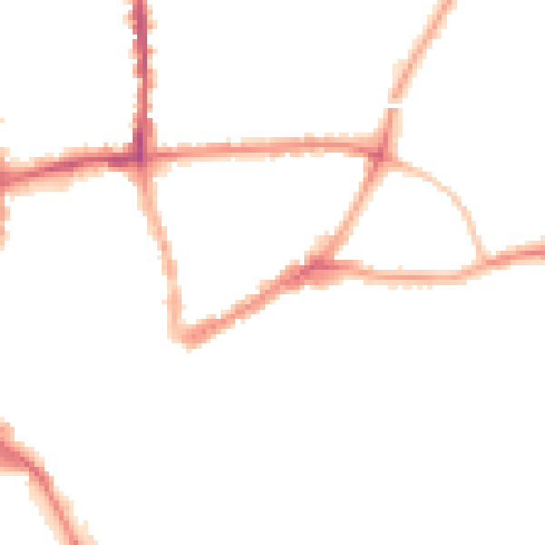 Night-time road noise heatmap for GU1 4AY