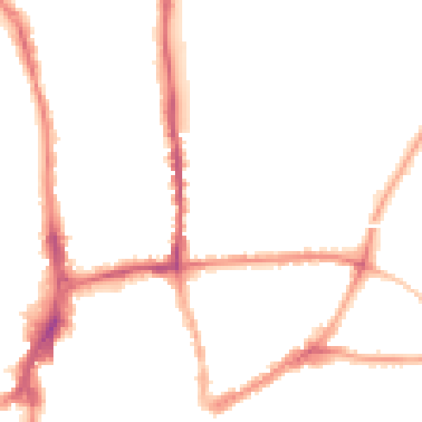 Night-time road noise heatmap for GU1 4HX