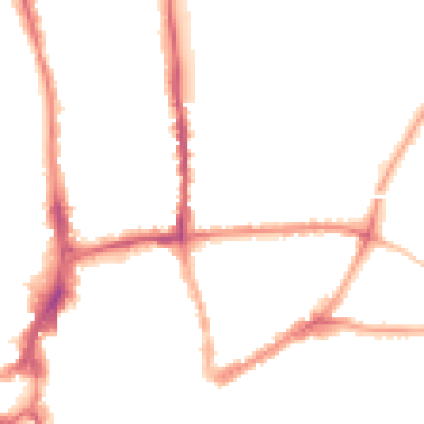 Night-time road noise heatmap for GU1 4HZ