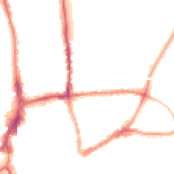 Night-time road noise heatmap for GU1 4JG