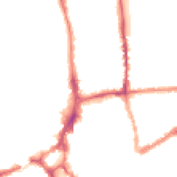 Night-time road noise heatmap for GU1 4NG