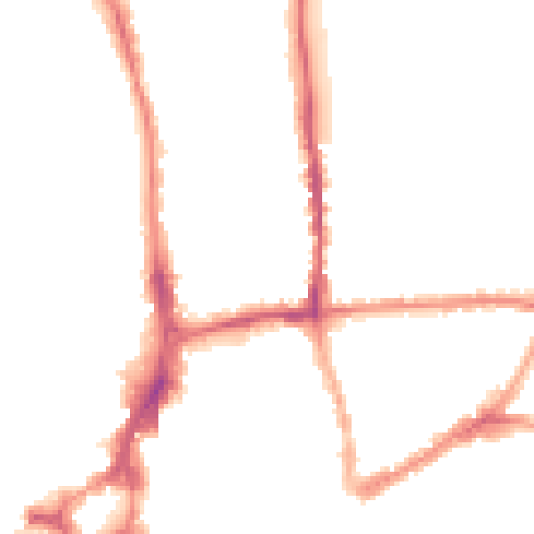Night-time road noise heatmap for GU1 4NL