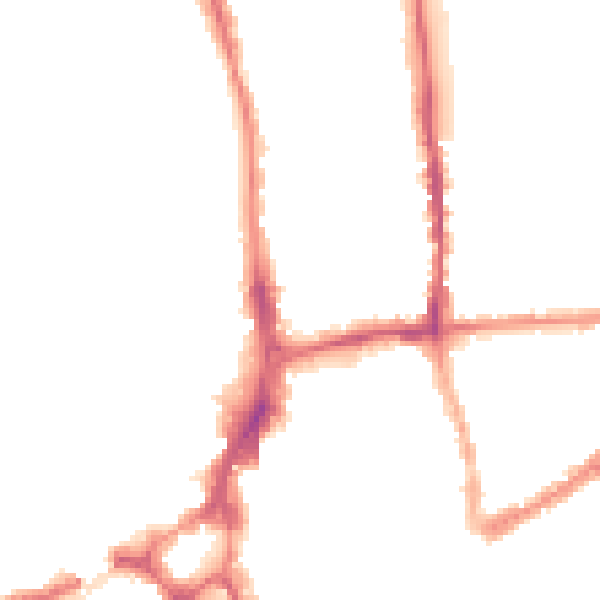 Night-time road noise heatmap for GU1 4NN