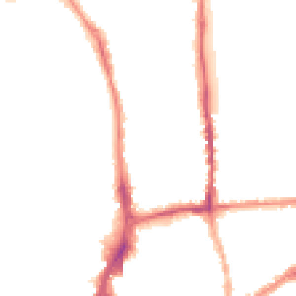 Night-time road noise heatmap for GU1 4NU