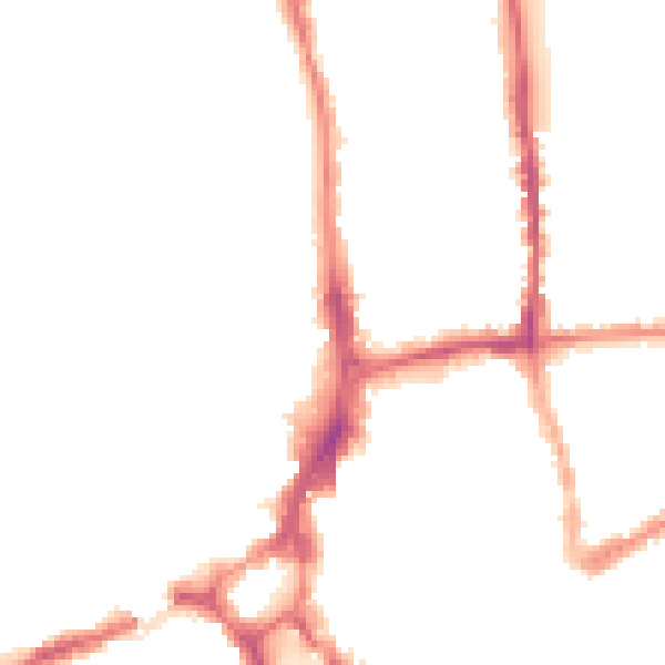 Night-time road noise heatmap for GU1 4PR