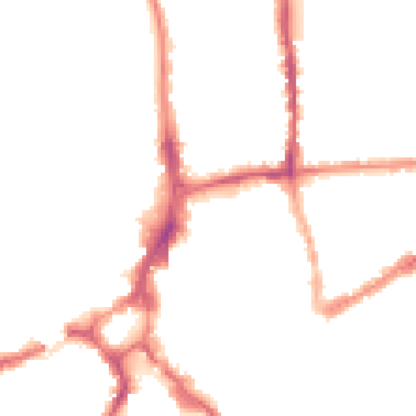 Night-time road noise heatmap for GU1 4QG