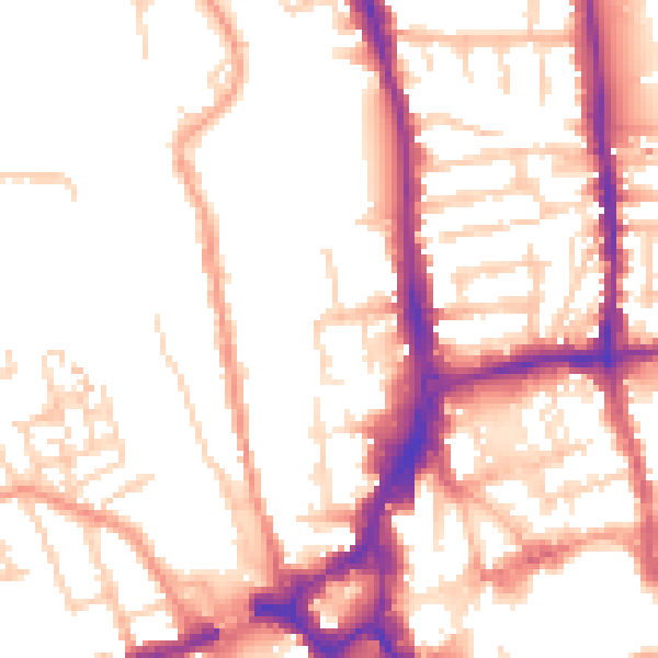Daytime road noise heatmap for GU1 4QL