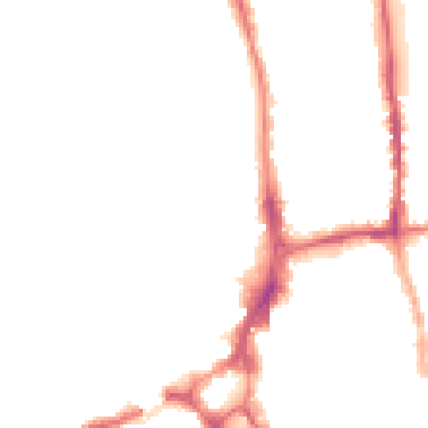 Night-time road noise heatmap for GU1 4QL