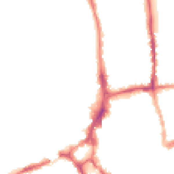 Night-time road noise heatmap for GU1 4QS