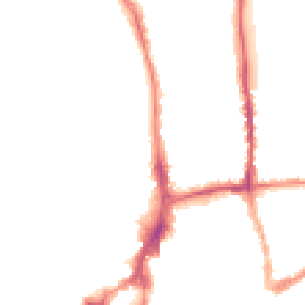 Night-time road noise heatmap for GU1 4RU
