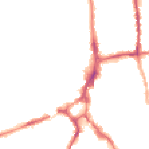 Night-time road noise heatmap for GU1 4TL