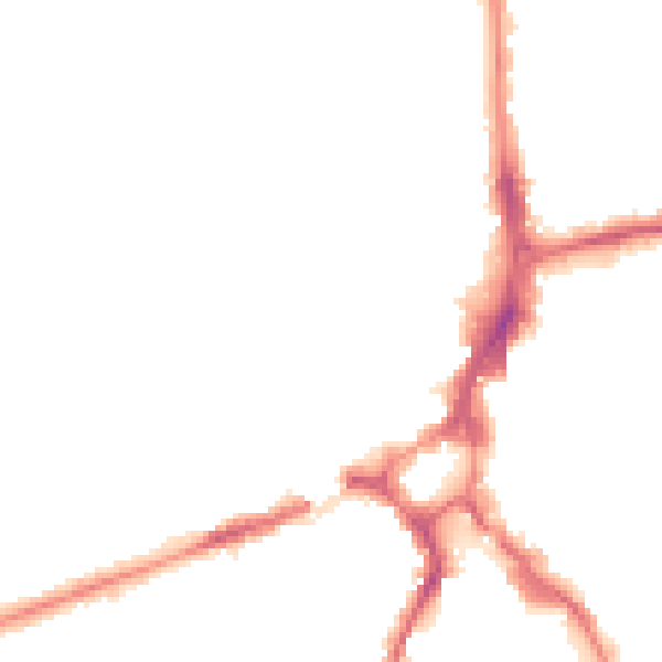 Night-time road noise heatmap for GU1 4UR