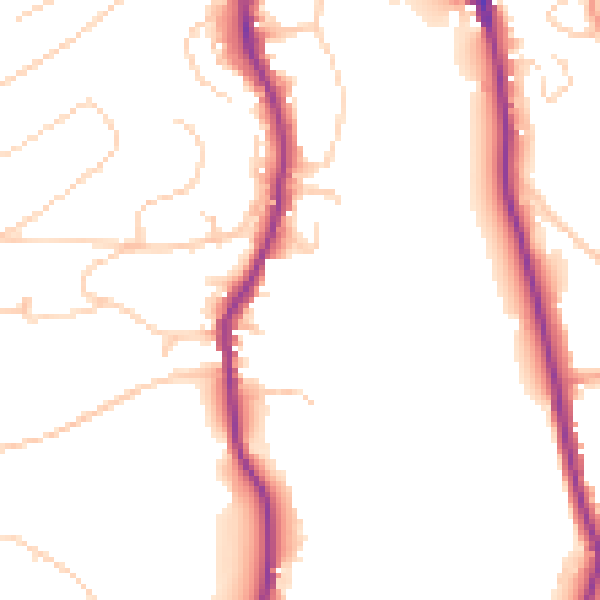 Daytime road noise heatmap for GU2 4AA