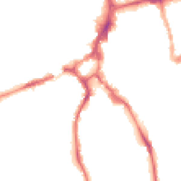 Night-time road noise heatmap for GU2 4AB