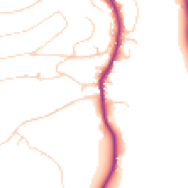 Daytime road noise heatmap for GU2 4AE