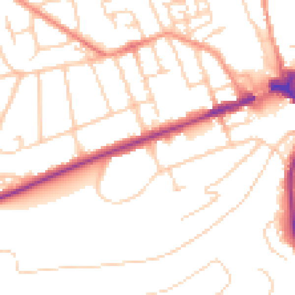 Daytime road noise heatmap for GU2 4AF