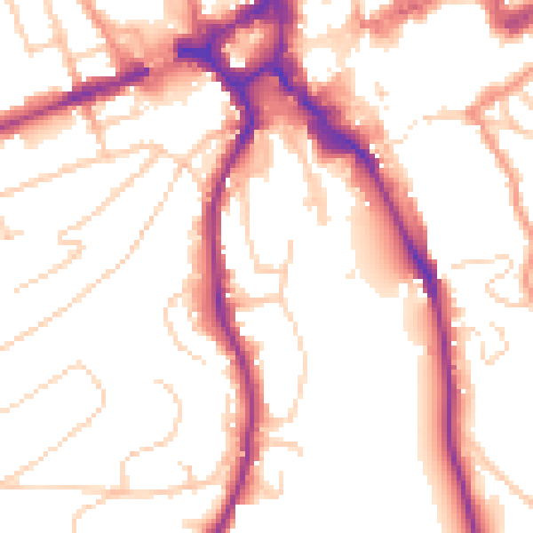 Daytime road noise heatmap for GU2 4AY
