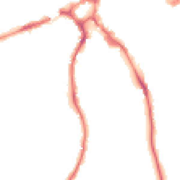 Night-time road noise heatmap for GU2 4DD