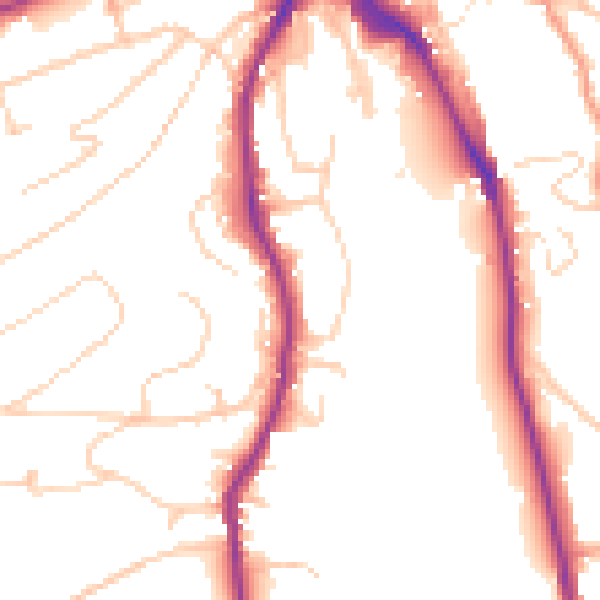 Daytime road noise heatmap for GU2 4DL