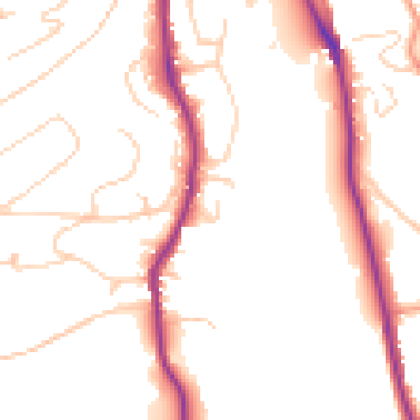 Daytime road noise heatmap for GU2 4DN