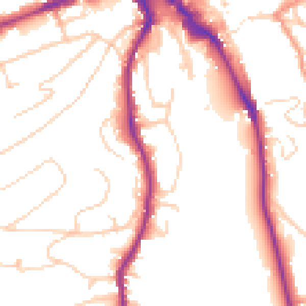 Daytime road noise heatmap for GU2 4DQ