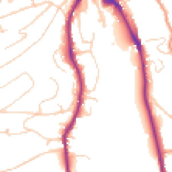 Daytime road noise heatmap for GU2 4DR