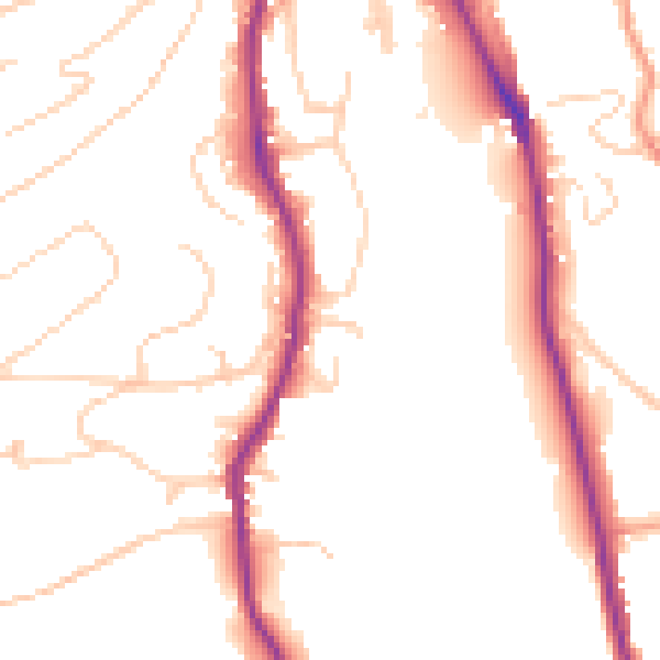 Daytime road noise heatmap for GU2 4DT