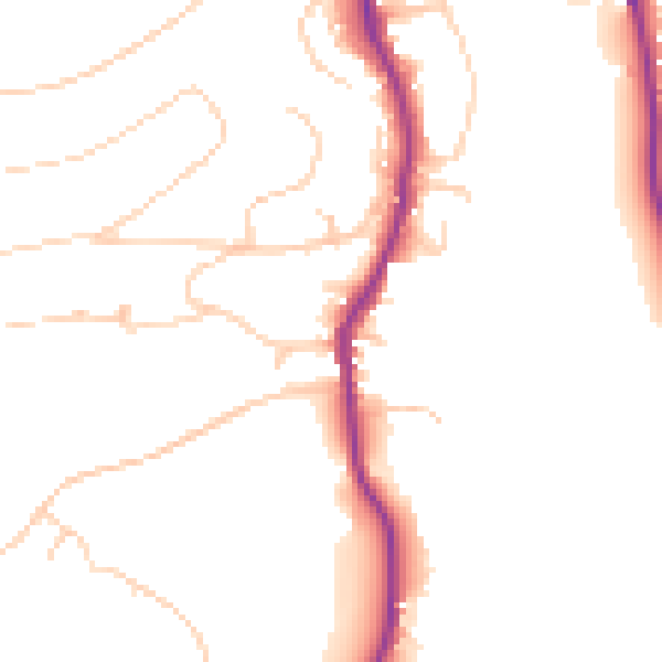 Daytime road noise heatmap for GU2 4DU